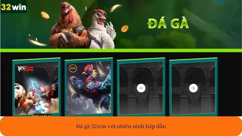Đá gà 32win với nhiều sảnh hấp dẫn