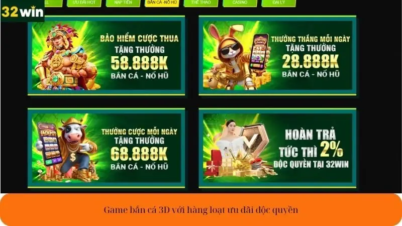 Game bắn cá 3D với hàng loạt ưu đãi độc quyền