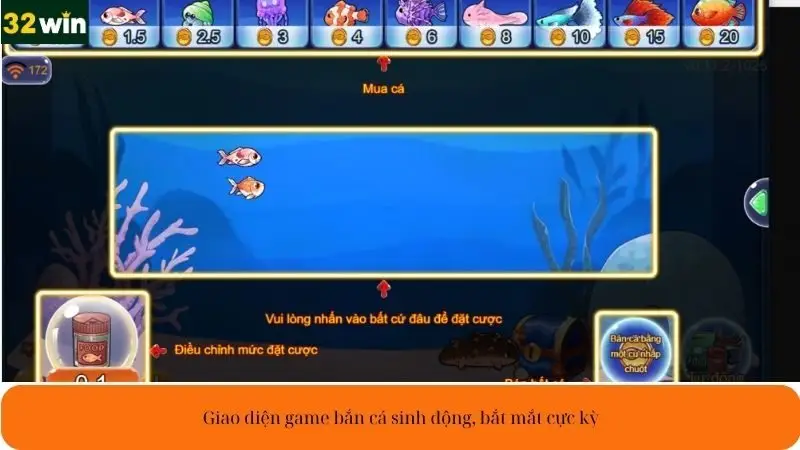 Giao diện game bắn cá sinh động, bắt mắt cực kỳ Giao diện game bắn cá sinh động, bắt mắt cực kỳ