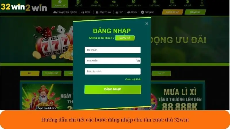 Hướng dẫn chi tiết các bước đăng nhập cho tân cược thủ 32win