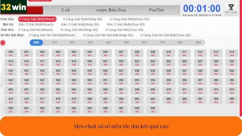 Mẹo chơi xổ số siêu tốc đạt kết quả cao
